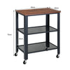 Rolling Storage Cart 3 Tiers Kitchen Serving Trolley Home Storage Unit W/ Wheels