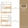 3FT Double Kids Bunk Beds Wooden Frame Kids High Sleeper Pine Wood House Canopy