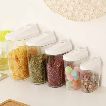 5PCS Dried Food Cereal Flour Bean Storage Dispenser Rice Container Sealed Box