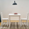 2 Seater Solid Wooden Dining Table and 2 Chairs Set in White Kitchen Room Home