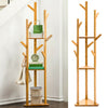 170cm Free Standing Coat Rack Bamboo Shelf Hat Clothes Holder Stand Display Hook