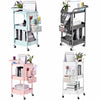 3 Tier Kitchen Trolley Cart Handle Slim Rolling Wheel Storage Basket Rack Salo