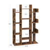 Bookshelf Tree-Shaped Bookcase 13 Storage Shelves Rounded Corners LBC67BXV1