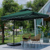 Garden Parasol Banana Cantilever Umbrella Crank Sun Shade Patio Outdoor W/ Base