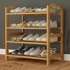 4 Tier Natural Bamboo Wooden Shoe Rack Storage Organiser Shelf Stand Furniture