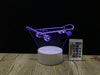 Skateboard - 3D Illusion lamp, 16 colour changing LED Night Light