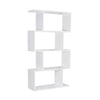 Wood Bookcase Bookshelf S Shape 6 Tier Shelves Free Standing Shelving Storage