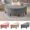 Velvet Padded Storage Ottoman Pouffe Stool Semi-Round Hallway Bed End Bench Seat