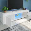 Modern LED Light TV Stand Table With Shelves High Gloss Living Room Furniture