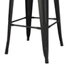 Rustic Industrial Bar Stool Wooden Seat Shabby Vintage Chic Kitchen Chairs Black