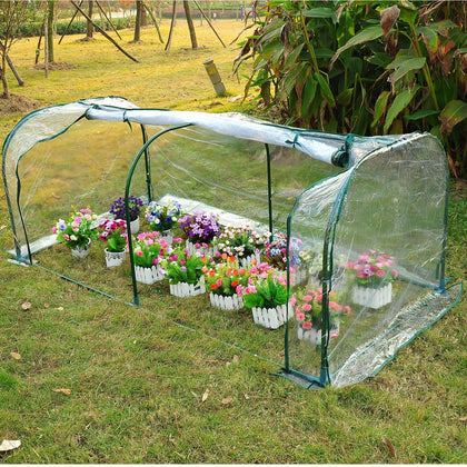 Outsunny Transparent PVC Tunnel Greenhouse Grow House Steel Frame 2 x 1 x0.8M