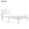 Single Bed White Solid Wooden Bed Frame Solid Wood For Adults, Kids, Teenagers