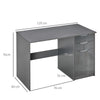 Computer Desk w/ Drawers Modern Writing Workstation for Home Office Grey