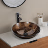 Bathroom Basin Tempered Glass Vanity Sink Clockroom Countertop Wash Bowl w/ Tap