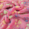 Fine-Pet Warm Pet Mat Large Paw Print Cat Dog Puppy Fleece Soft Blanket Cushion
