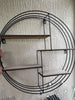 RETRO ROUND METAL & WOOD WALL SHELF BOYS ROOM WALL SHELF DECOR INDUSTRIAL SHELF
