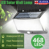 468 LED Solar Wall Lights PIR Motion Sensor Outdoor Garden Yard Security Lamp UK