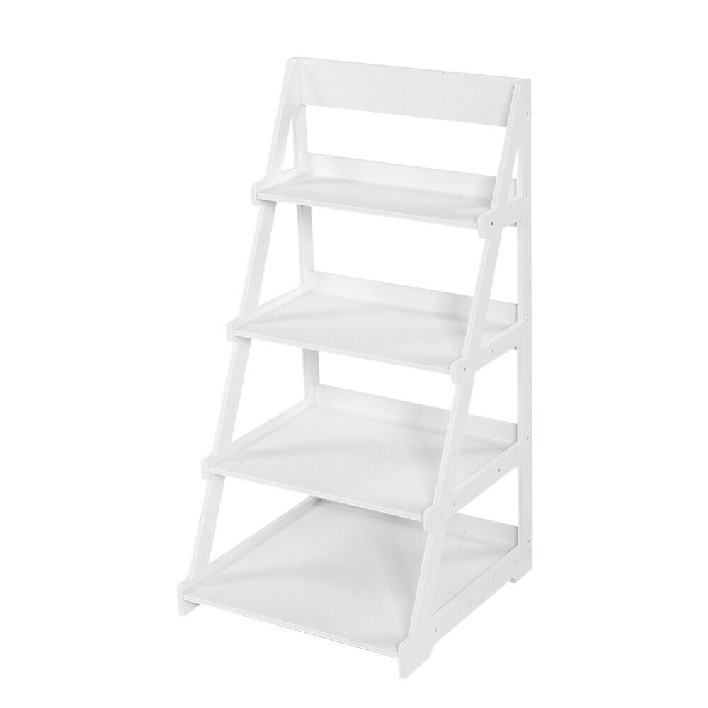 4 Tier Ladder Shelf Storage Shelving Unit Bookcase Rack Shelves Display Stand UK