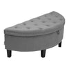 Velvet Padded Storage Ottoman Pouffe Stool Semi-Round Hallway Bed End Bench Seat