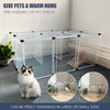 Pet Playpen Fence DIY Playpen Puppy Dog Cat Animal Cage Exercise Metal PP Indoor