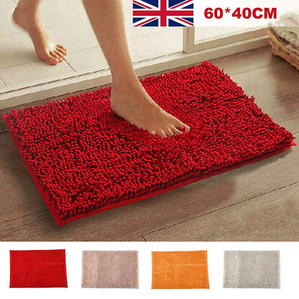Fashion Soft Shaggy Bath Mat Non-slip Bathroom Rug Microfiber Floor Mat UK