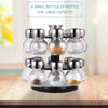 Revolving Rotating Plastic 16 Jar Spice Rack Storage Glass Jars & Chrome Lids