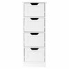 4 Drawer White Wooden Bathroom Organiser Storage Cabinet Free Unit Free Standing