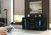 Sideboard Storage Cabinet Cupboards 3 Drawers 2 Doors TV Stand Unit LED Lights