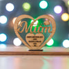 Personalised Mothers Day Gift for Mum Wooden Heart Plaque Freestanding Oak Gift