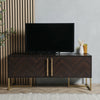 TV Unit Cabinet Stand Dark Wood | 2 Door w/ Storage & Shelves | Spinniningfield