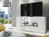 Tall White Modern High Gloss &Matt TV Unit Stand Cabinet 160cm +LED Lights Sar01