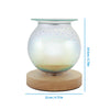 Desire Aroma 3D Glass Electric Lamp Firework Wax Melt Oil Burner w/ Wood Base UK