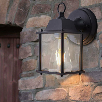 Wall Mounted Garden Porch Light Outdoor Indoor Lantern Lamp With Bulb Fittings