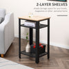 Modern Side Table with 2-Tier Shelves End Table for Bedroom, Living Room