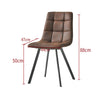 2X Brown Faux Leather/PU Dining Chairs Office Chairs Dining Room Metal Legs