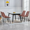 Set of 2 Blue Grey Velvet Dining Chairs Dinning Kitchen Room Metal Leg Padded