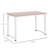Computer Desk PC Table Writing Workstation w/ White Metal Frame MDF White