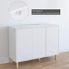 White Cabinet Sideboard Modern Cupboard Wooden Furniture 3 Door Storage Unit