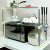 2 Tier Microwave Oven Rack Stand Shelf Holder Kitchen Tools Storage Organiser P3