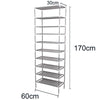 2/6/10 TIER SHOE STORAGE RACK ORGANISER CABINET SHELF F/ 6/18/30 PAIRS New