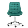 Velvet Office Chair Swivel Computer Desk Chair Armless Lift Chrome Legs Study