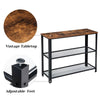 3-Tier Console Table Side Table End Table with Mesh Shelf Entryway Furniture