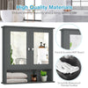 Bathroom Wall Storage Cabinet Wooden Hanging Medicine Organizer W/ 2 Mirror Door