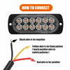 4x 12LED Amber Recovery Strobe Flashing Grille Light Car Beacon Lamp Waterproof