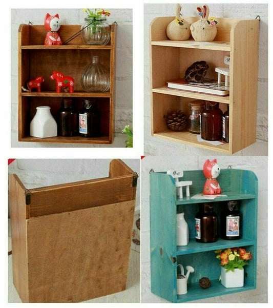 Retro Wall Hanging Jar Mugs Spice Organiser Storage Shelf Cubes Cabinet Kitchen