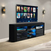 Modern TV Unit Cabinet Stand LED Light High Gloss Doors and Matt body Storage