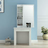 White Dressing Makeup Table Sliding Mirror Drawer Shelves Bedroom Furniture Unit