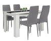 Wood Dining Table and Chairs 4 / 6 Set Pu Leather Seat Kitchen Room Furniture