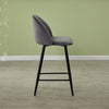 2X Bar Stools PU/ Velvet/ Fabric Breakfast Stool Chairs Kitchen Pub Grey Brown