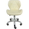 Cushioned Computer Desk Office Chair Chrome with Legs Lift Swivel Small in Cream